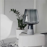 Nordic Glass Floor Lamp with Cement Base